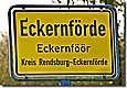 Ortsschild Eckernförde (Eckernföör)